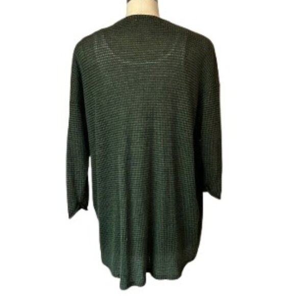 Allison Joy Olive Green Khaki Waffle Knit Cardigan - LNC - Picture 2 of 5